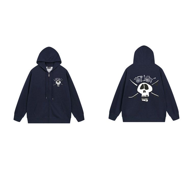 Stussy Hoodie Zip-Up Cardigan Fleece Hooded Sweater