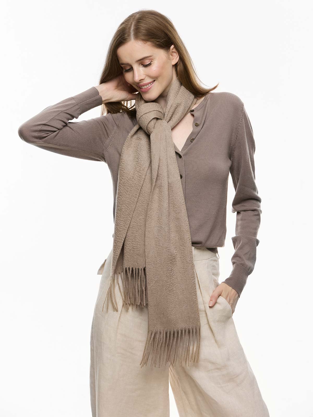 Taupe Cashmere Scarf
