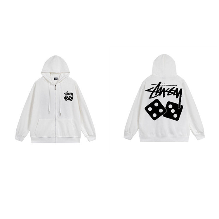Stussy Hoodie Zip-Up Cardigan Fleece Hooded Sweater