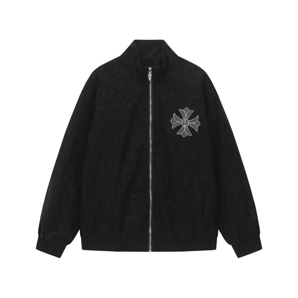 Chrome-Hearts Horseshoe Cross Jacket - Black Street Embroidered Coat 8800