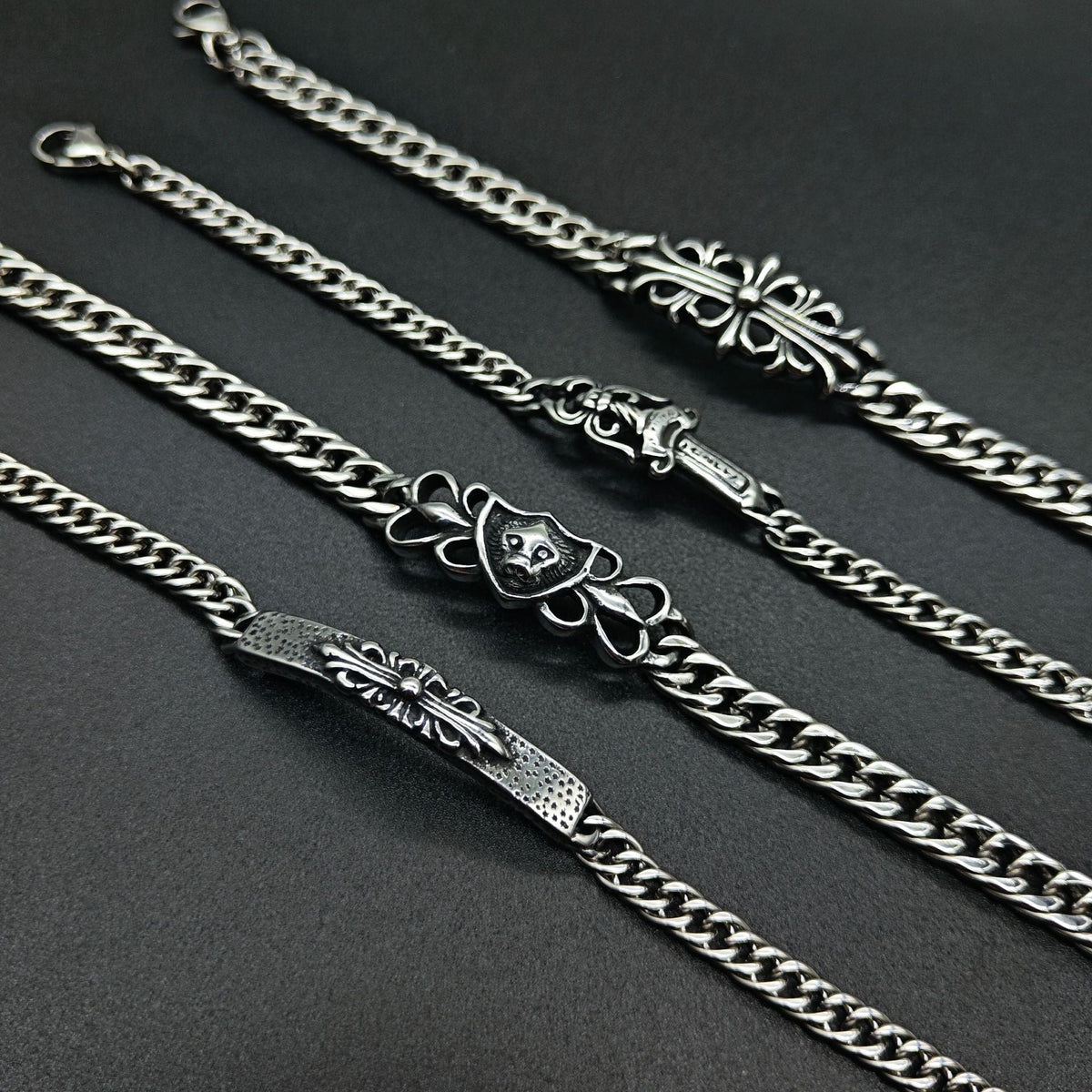 Chrome Hearts curved Cuban domineering retro bracelet