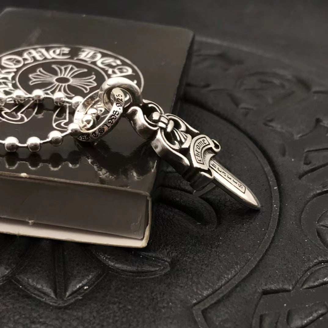 Small Chrome Hearts Dagger Necklace