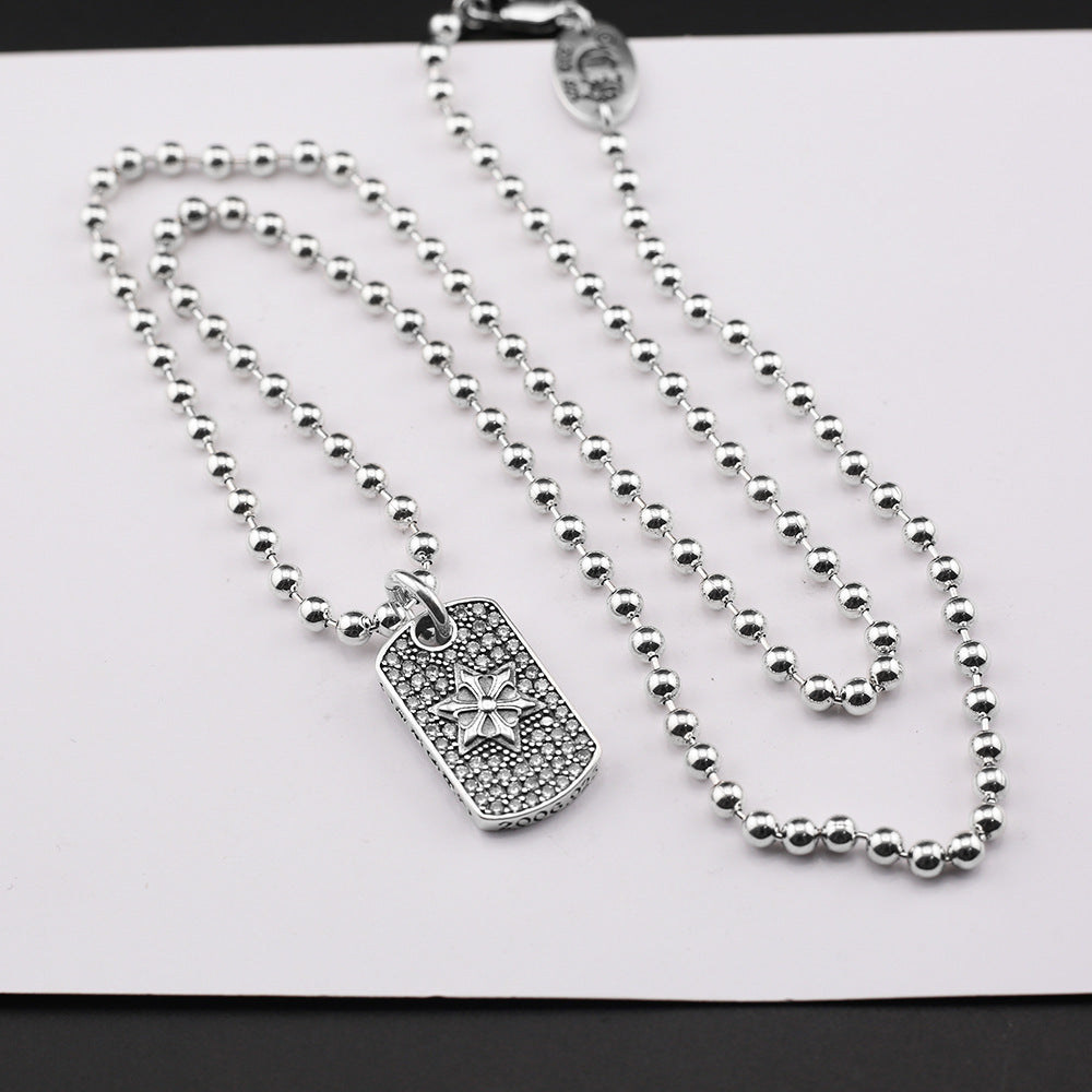 Chrome Hearts six-pointed star sword inlaid with diamonds pendant
