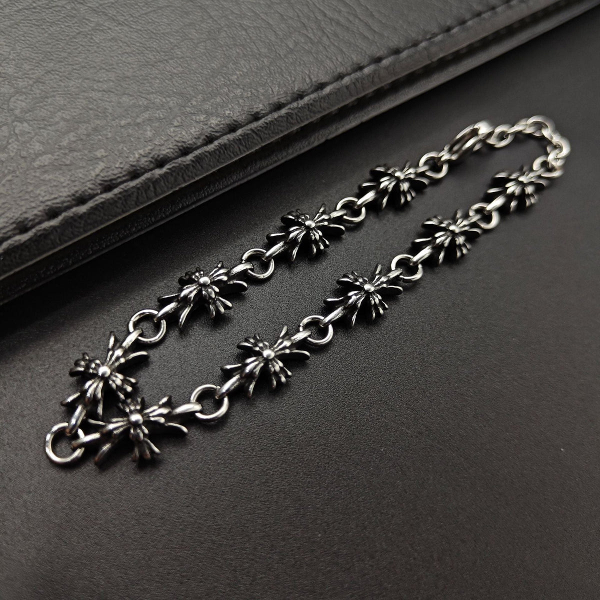 Chrome Hearts Silver 925 Tiny E Cross Bracelet