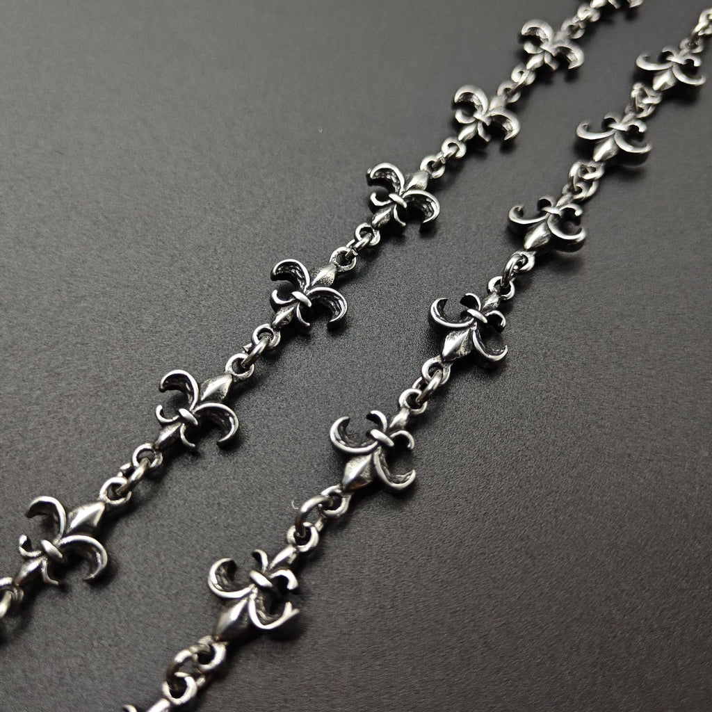 Chrome Hearts retro silver-toned fleur-de-lis link bracelet