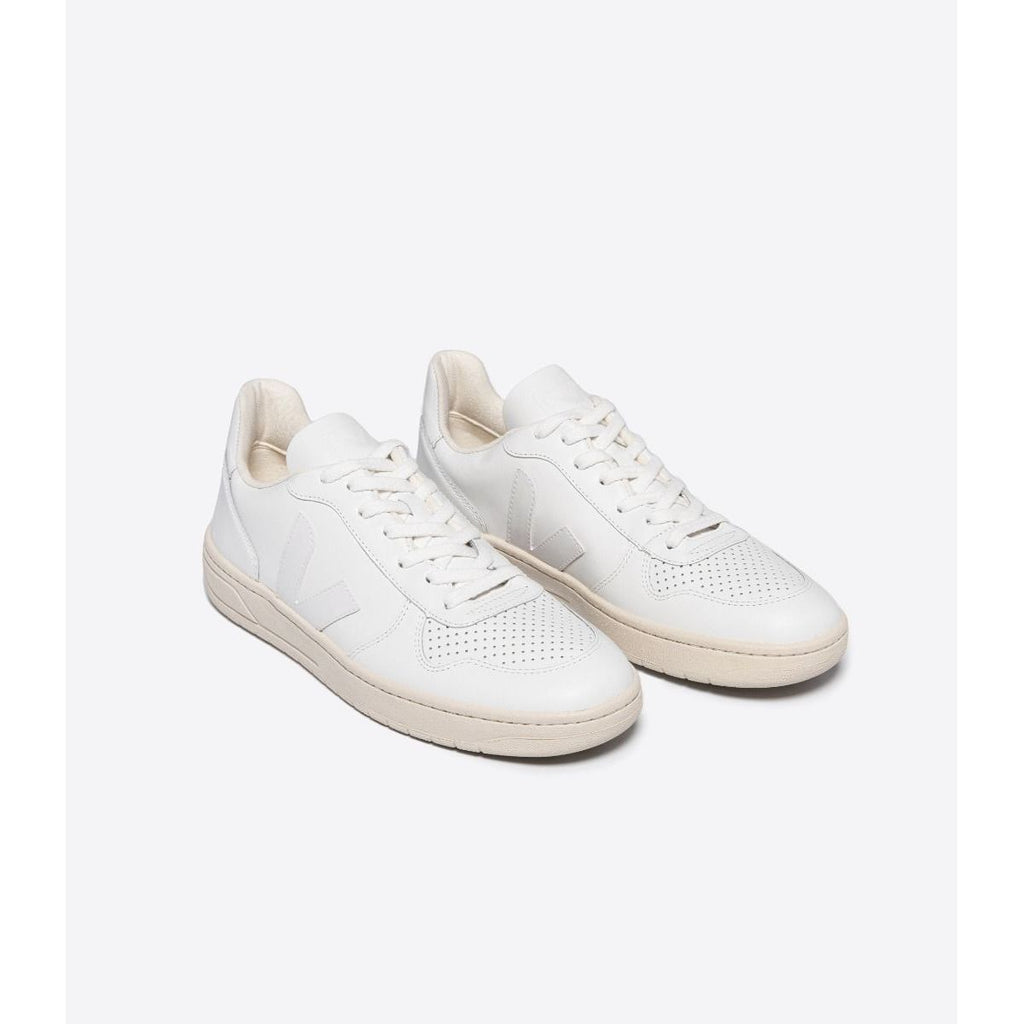 Veja Women's V-10 Leather Sneaker in Extra White